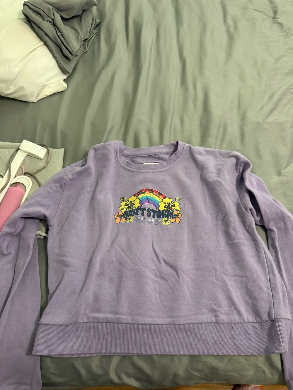 Lilac Rainbow Graphic Kids Sweatshirt by Quiet Storm
